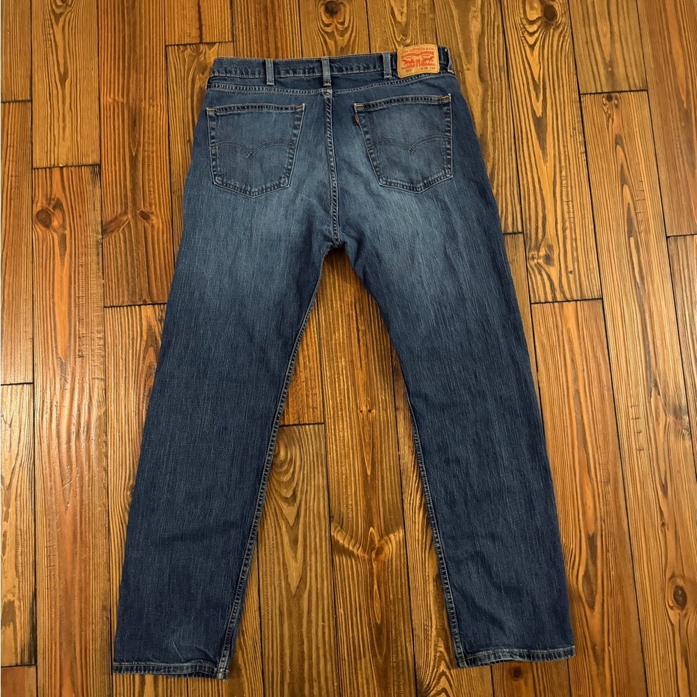 Levi's Men's Straight Fit Blue Jeans - Picture 4 of 5